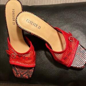 Forever 21 Red Women's Slide Sandals